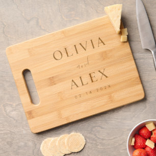 Custom Wedding Gift Monogram  Engraved Cutting Board