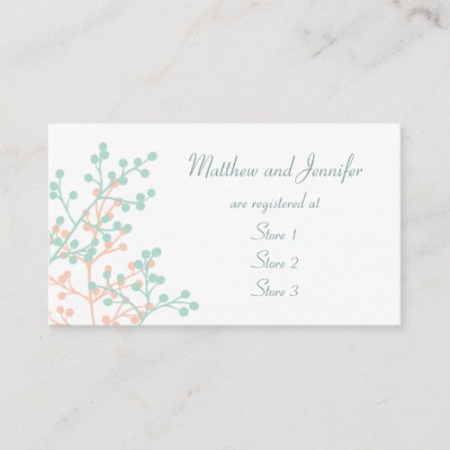 Custom Wedding Gift Registry Cards Business Cards
