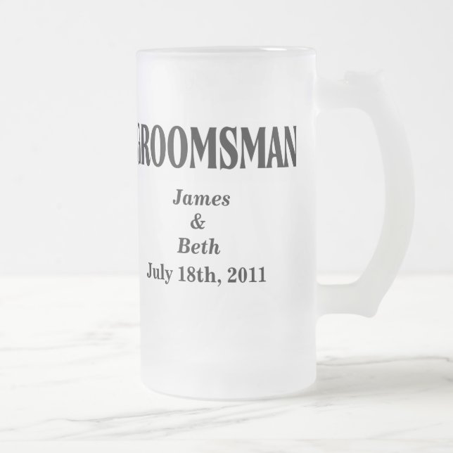 Custom Wedding Groomsman Beer Mug (Right)