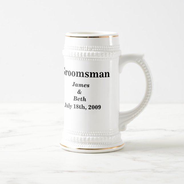Custom Wedding Groomsman Beer Stein (Right)