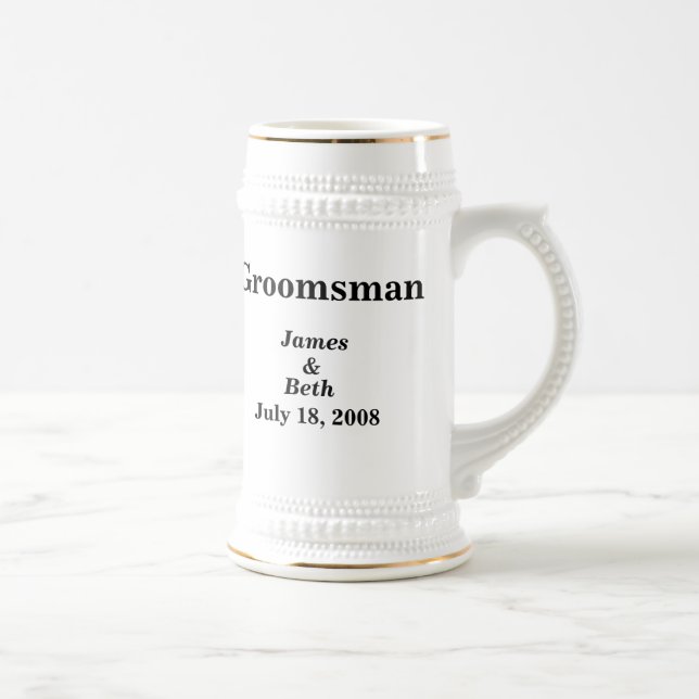 Custom Wedding Groomsman Beer Stein (Right)