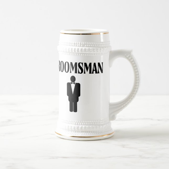 Custom Wedding Groomsman Beer Stein (Right)