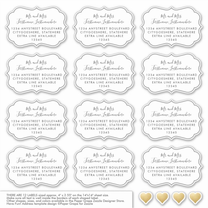 Custom Wedding Guest Address Address Label Shaped | Zazzle.com
