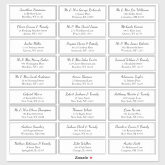 Custom Wedding Guest Black Border Address Label | Zazzle