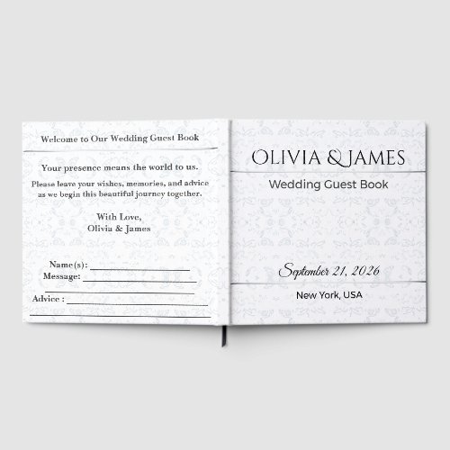 Custom Wedding Guest Book Elegant Keepsake