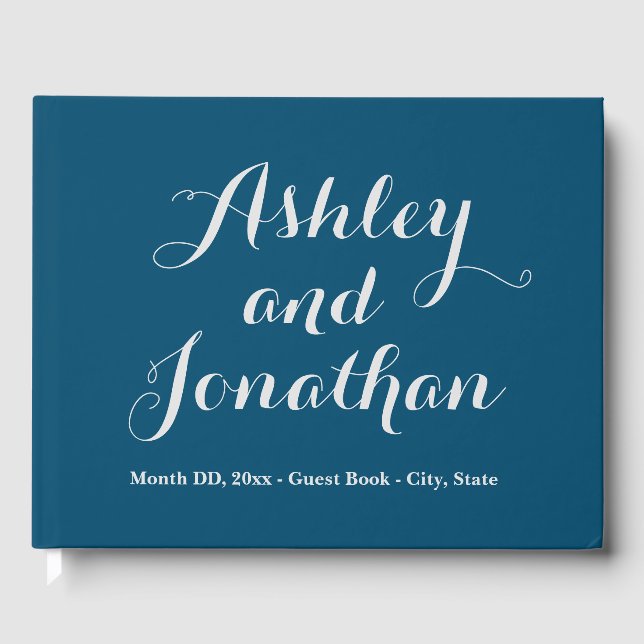 Custom Wedding Guest Book Personalized Guestbook (Front)