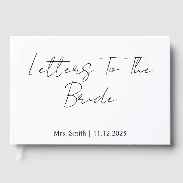Custom Wedding Guest Book, Scrapbook, Letters To T Book (Front)