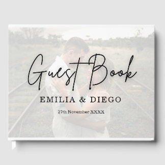 Custom Wedding Guest Book with Couple's Photo