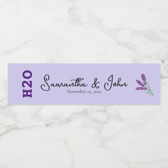 Custom Wedding Guest Personal Water Bottle Label (Single Label)