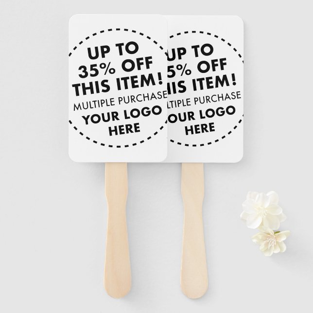 Custom Wedding Hand Fans 35% OFF Bulk Buy Discount (Front and Back)