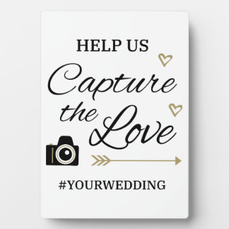 Custom Wedding Hashtag Sign with Easel – Tabletop Plaque