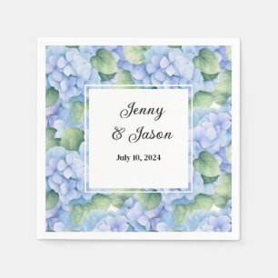 Custom Wedding Hydrangea Paper Napkins