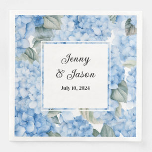 Custom Wedding Hydrangea Paper Napkins