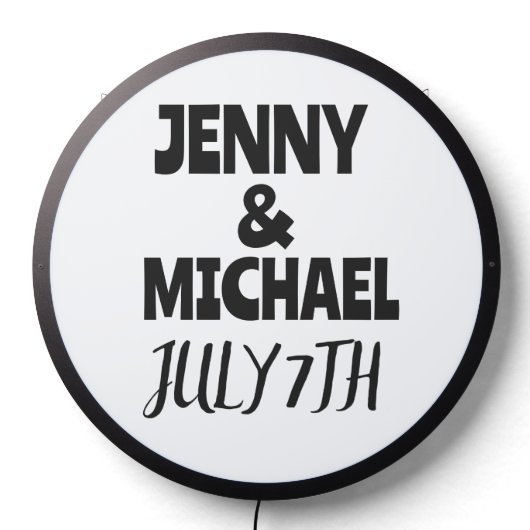 CUSTOM WEDDING Illuminated LIGHT UP LED LIGHT SIGN (Lights Off)