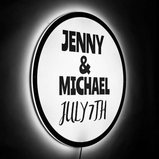 CUSTOM WEDDING Illuminated LIGHT UP LED LIGHT SIGN (Angle)