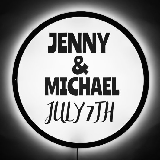 CUSTOM WEDDING Illuminated LIGHT UP LED LIGHT SIGN (Front)