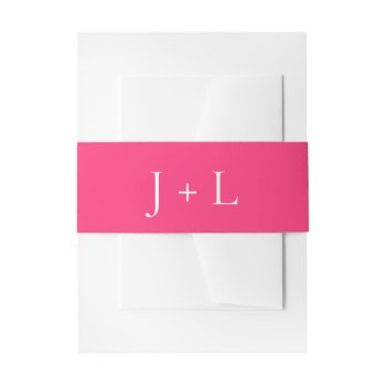 Custom Wedding Invitation Belly Band Hot Pink by autumnandpine at Zazzle