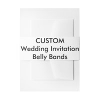 Custom Wedding Invitation Belly Bands Wraps Invitation Belly Band