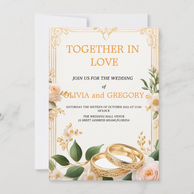 Custom Wedding Invitation Cards | Personalized  (Front)