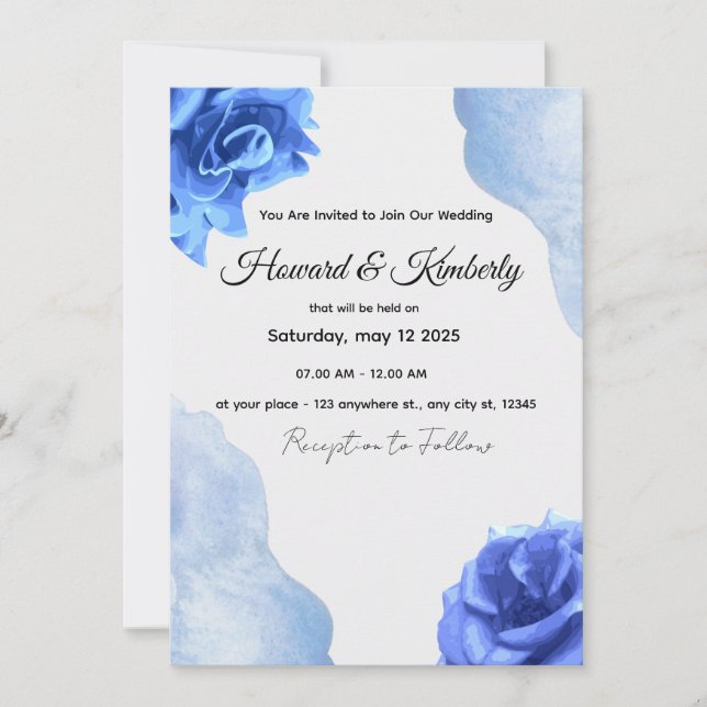 Custom Wedding Invitation"  "Elegant Wedding Invit Invitation (Front)