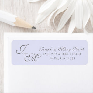 Custom Wedding Invitation Lavender & Grey Elegant Label