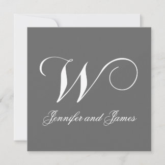 Custom Wedding Invitation Monogram W Names