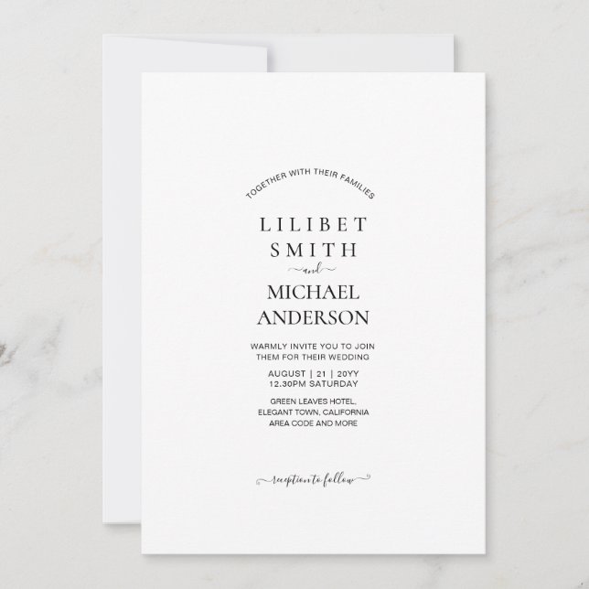 CUSTOM WEDDING INVITATION TEMPLATE - ADD OWN IMAGE (Front)