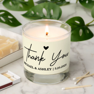 Custom Wedding Jar Candle, Guest Thank You Gift Scented Candle
