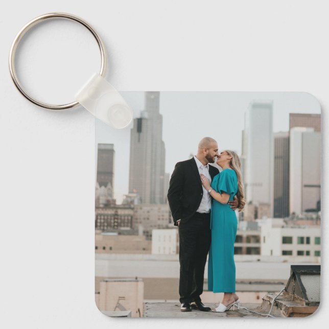 Custom Wedding Keepsake Photo Keychain (Front)