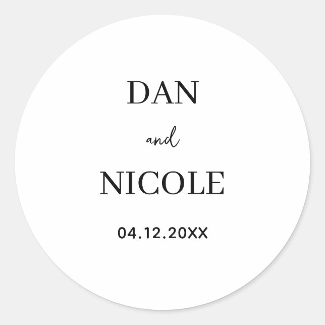 Custom Wedding Labels for Envelopes with Date and  (Front)