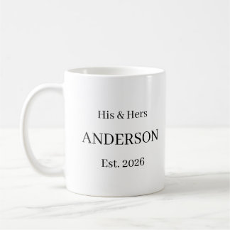 Custom Wedding Last Name Coffee Gift Mug