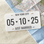 Custom Wedding License Plate Just Married<br><div class="desc">Celebrate their love with a personalized Custom Wedding License Plate,  a timeless and minimalist Just Married announcement perfect for commemorating their special date and ideal for a unique wedding gift or bridal shower present.</div>
