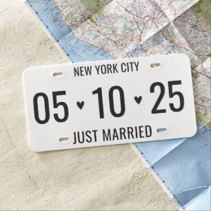 Custom Wedding License Plate Just Married