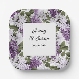 Custom Wedding Lilacs Paper Plates