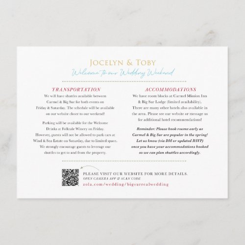 Custom Wedding Map Enclosure Card FOR JOCELYN