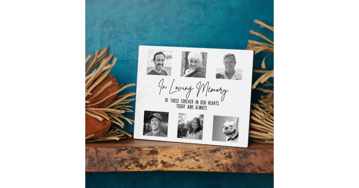 Custom Wedding Memorial 6 Photo In Loving Memory Plaque | Zazzle