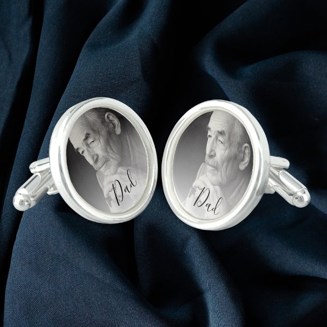 Custom Wedding Memorial Photo Father Cufflinks (Creator Uploaded)