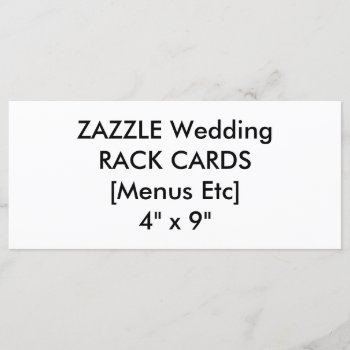Custom Wedding Menu & Program Cards 4" X 9" by TheWeddingCollection at Zazzle