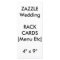 Custom Wedding Menu & Program Cards 9"x4" Vertical