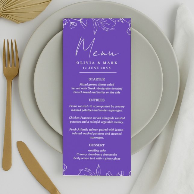 Custom Wedding Menu – Starter, Entrées & Dessert (Creator Uploaded)