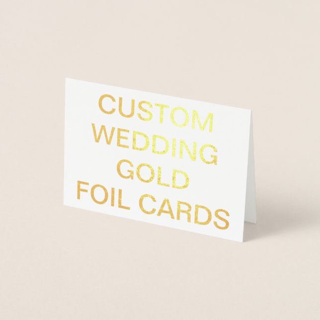 Custom Wedding Mini Personalized Gold Foil Card (Front)