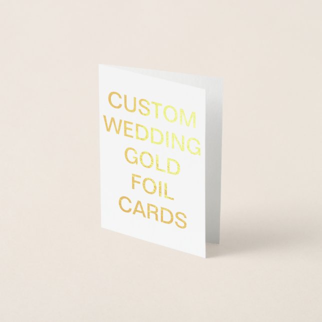 Custom Wedding Mini Personalized Gold Foil Card (Front)