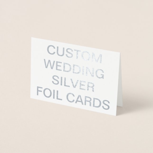 Custom Wedding Mini Personalized Silver Foil Card (Front)