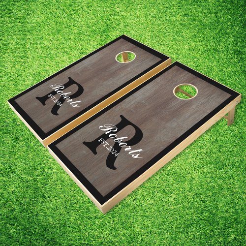 Custom Wedding Monogram Family Name Cornhole Set