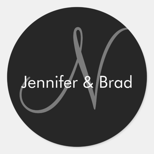 Custom Wedding Monogram Favor & Envelope Sticker (Front)