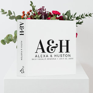 Custom Wedding Monogram Planning Keepsake Album 3 Ring Binder