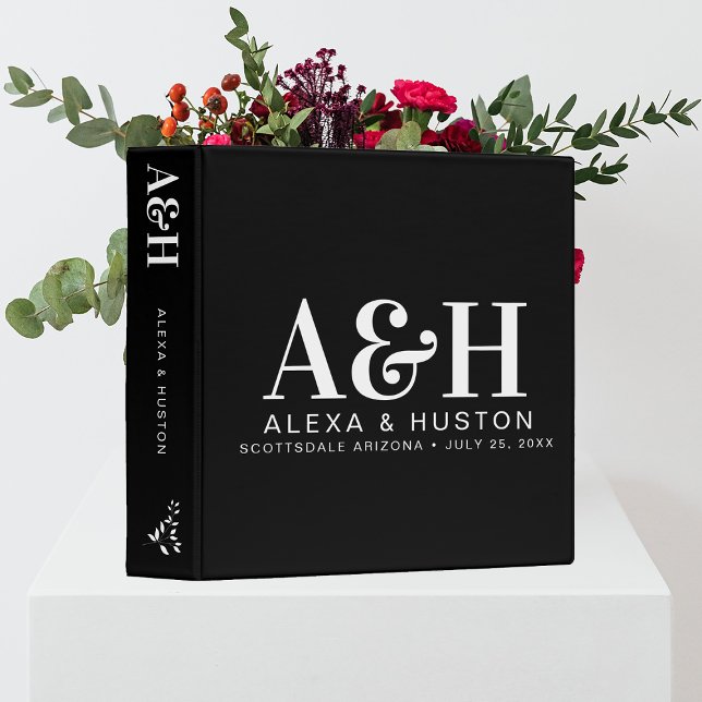 Custom Wedding Monogram Planning Keepsake Album 3 Ring Binder (Creator Uploaded)