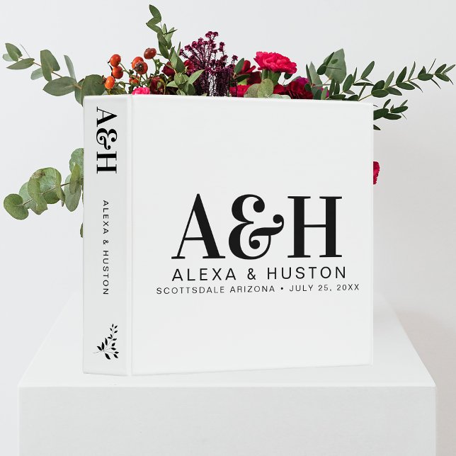 Custom Wedding Monogram Planning Keepsake Album 3 Ring Binder (Creator Uploaded)