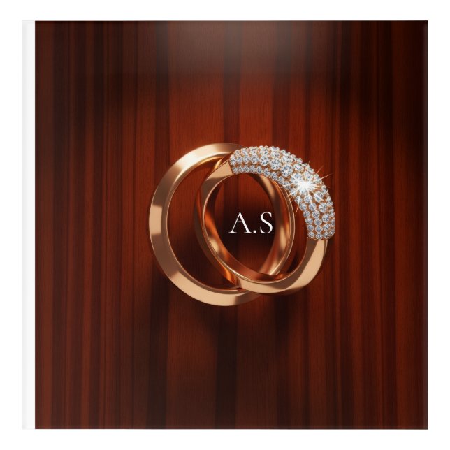 Custom Wedding Monogram Print: Acrylic Print (Front)