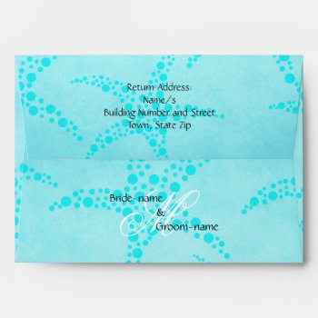 Custom Wedding Monogram Turquoise Starfish Envelope by Metarla_Weddings at Zazzle